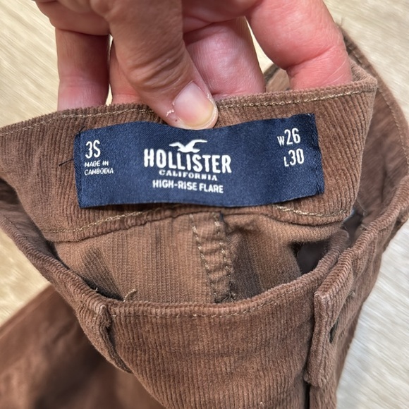 Hollister brown corduroy flare jeans size 3s - Picture 3 of 4